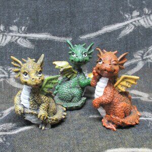 3pc. Mini Dragon Statues